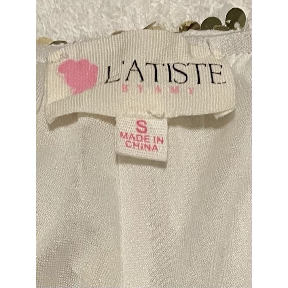 L'Atiste Formal Romper Womens Gold Party Club Sequin Size Small S Bachelorette‎ - Picture 6 of 9
